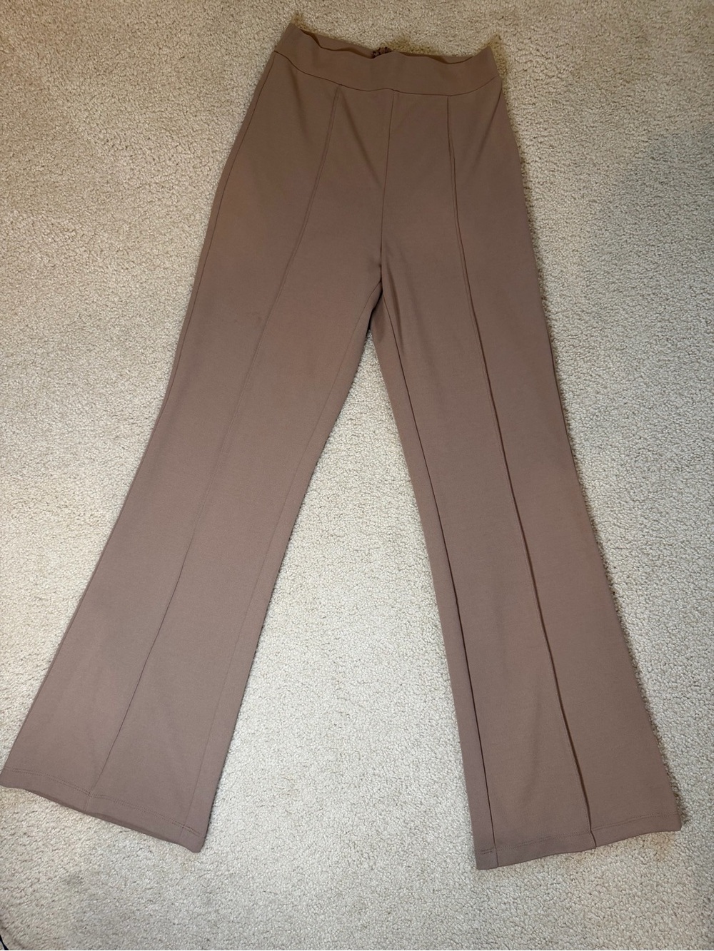 Fashion Nova Taupe Flare Ponte Pants
